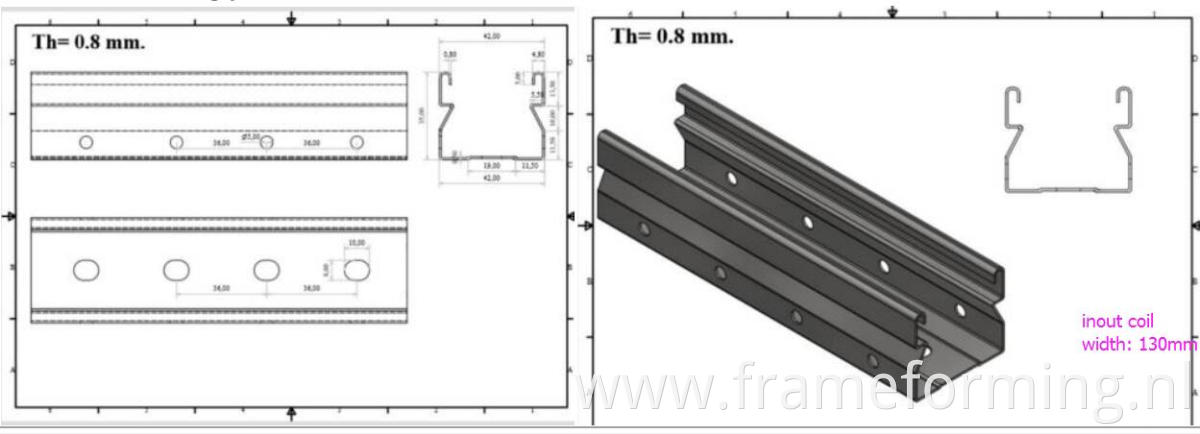 Supermarket Upright Rack drawing profile